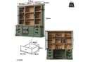 Flieks Küchenbuffet Hochschrank mit Glastüren und Schubladen Dunkelgrün Bild 5
