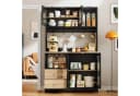 Flieks Küchenbuffet Hochschrank Holzoptik mit LED & Steckdose Bild 1