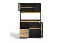 Flieks Küchenbuffet Hochschrank Holzoptik mit LED & Steckdose Bild 5