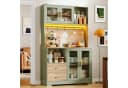 Flieks Küchenbuffet Hochschrank Grün mit Arbeitsplatte, LED & Steckdose Bild 4
