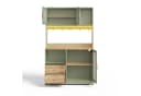 Flieks Küchenbuffet Hochschrank Grün mit Arbeitsplatte, LED & Steckdose Bild 5