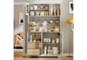 Flieks Küchenbuffet Hochschrank Weiß mit Arbeitsplatte, LED & Steckdose Bild 1