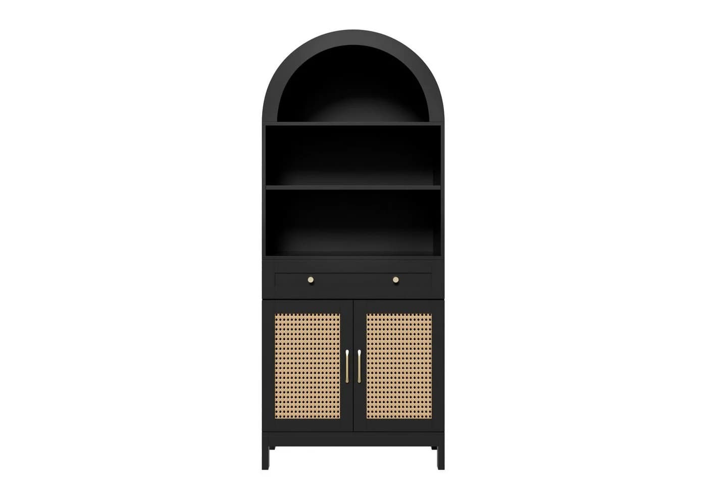 Flieks Hochschrank mit Rattan-Doppeltüren und verstellbaren Ablagen - Bild 5