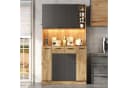 Flieks Küchenbuffet Hochschrank mit LED-Beleuchtung und Steckdose Bild 3