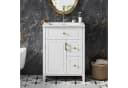 Flieks Waschtischunterschrank mit Keramik-Waschbecken Weiß Soft-Close Bild 1