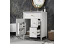 Flieks Waschtischunterschrank mit Keramik-Waschbecken Weiß Soft-Close Bild 2