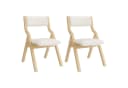 Flieks Klappbarer Polsterstuhl 2er Set Massivholz Leinen Beige Bild 1