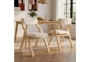 Flieks Klappbarer Polsterstuhl 2er Set Massivholz Leinen Beige Bild 2