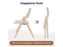 Flieks Klappbarer Polsterstuhl 2er Set Massivholz Leinen Beige Bild 4
