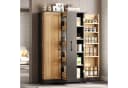 Flieks Hochschrank Schwarz/Natur 4 Schubladen Türregale Bild 2