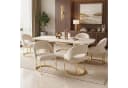 Flieks Esszimmerstuhl Freischwinger 6er Set Beige Gold Bouclé Bild 2