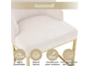 Flieks Polsterstuhl Esszimmerstühle Freischwinger 4er Set Samtstoff Beige&Gold Bild 5