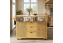 Flieks Küchenwagen Beige Holzoptik mit klappbaren Arbeitsplatten Bild 3