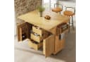 Flieks Küchenwagen Beige Holzoptik mit klappbaren Arbeitsplatten Bild 4