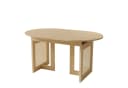 Flieks Esstisch ausziehbar Rattan Holzoptik Beige Oval Bild 5