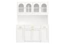 Flieks Küchenbuffet Hochschrank Weiß mit LED-Beleuchtung und 4 Glastüren Bild 4