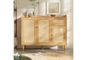 Flieks Sideboard Rattan-Geflecht Eicheholzoptik Beige 3 Türen 1 Schublade Bild 1