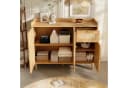 Flieks Sideboard Rattan-Geflecht Eicheholzoptik Beige 3 Türen 1 Schublade Bild 3