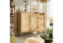 Flieks Sideboard Rattan-Geflecht Eicheholzoptik Beige 3 Türen 1 Schublade Bild 5