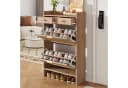 Flieks Schuhschrank mit Rattan-Klappen und Arbeitsplatte Holzoptik Bild 1