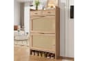 Flieks Schuhschrank mit Rattan-Klappen und Arbeitsplatte Holzoptik Bild 2
