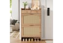 Flieks Schuhschrank mit Rattan-Klappen und Arbeitsplatte Holzoptik Bild 4
