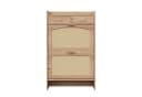 Flieks Schuhschrank mit Rattan-Klappen und Arbeitsplatte Holzoptik Bild 5
