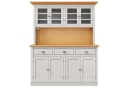 Flieks Küchenbuffet Hochschrank Weiß mit LED-Beleuchtung und Glastüren Bild 4