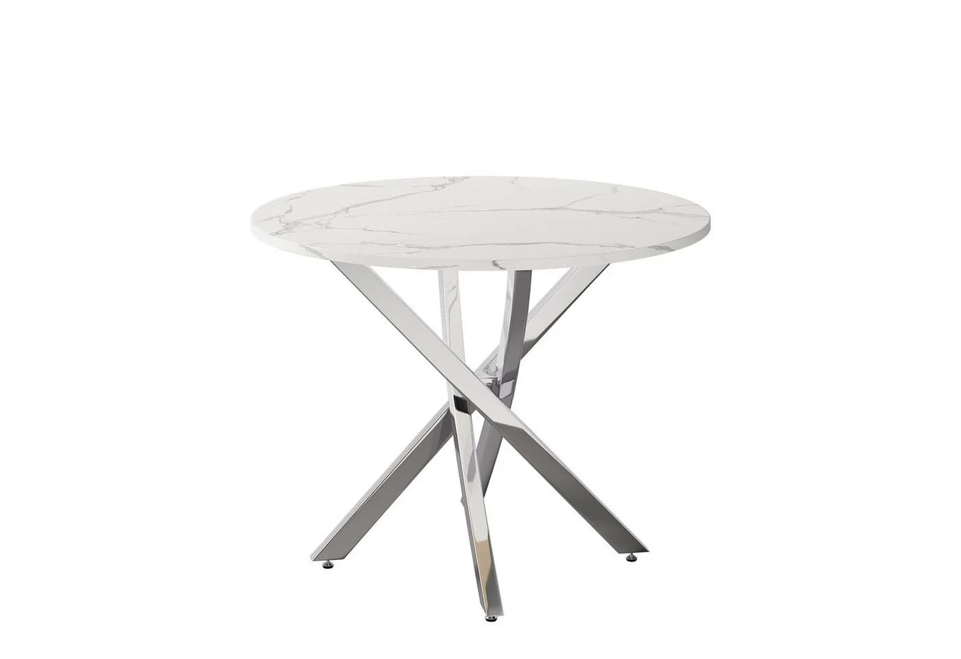 Flieks Runder Esstisch Weiß Marmoroptik Modern - Bild 5