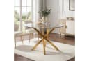 Flieks Runder Esstisch Glas Metall Gold Modern Bild 3