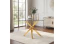 Flieks Runder Esstisch Glas Metall Gold Modern Bild 4