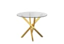 Flieks Runder Esstisch Glas Metall Gold Modern Bild 5