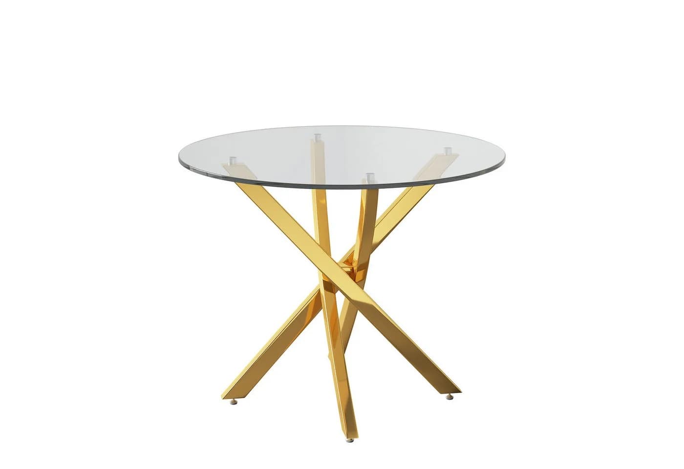 Flieks Runder Esstisch Glas Metall Gold Modern - Bild 5