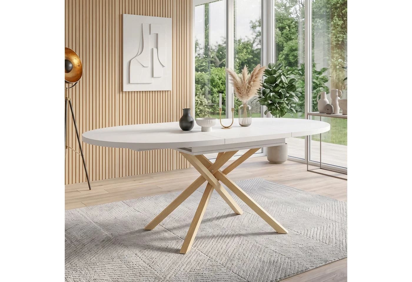 Flieks Ausziehbarer Küchentisch Weiß Modern - Bild 3