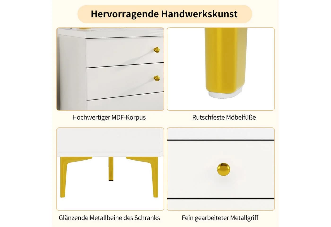 Flieks Waschtisch 120 cm mit 3 Schubladen und Keramik-Waschbecken - Bild 5