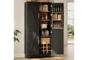Flieks Hochschrank mit Weinregal & Scheunentor-Türen Schwarz Bild 2