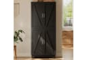 Flieks Hochschrank mit Weinregal & Scheunentor-Türen Schwarz Bild 4