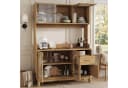 Flieks Küchenbuffet Hochschrank Weiß mit Arbeitsplatte und Steckdosen Bild 1