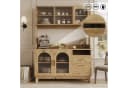 Flieks Küchenbuffet Hochschrank Weiß mit Arbeitsplatte und Steckdosen Bild 2