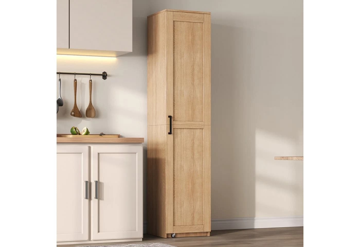 Flieks Hochschrank Vorratsschrank 6 Fächer Beige