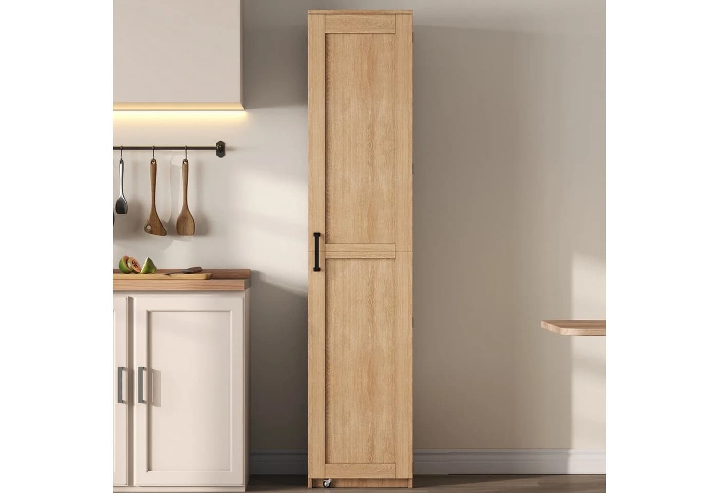 Flieks Hochschrank Vorratsschrank 6 Fächer Beige - Bild 3