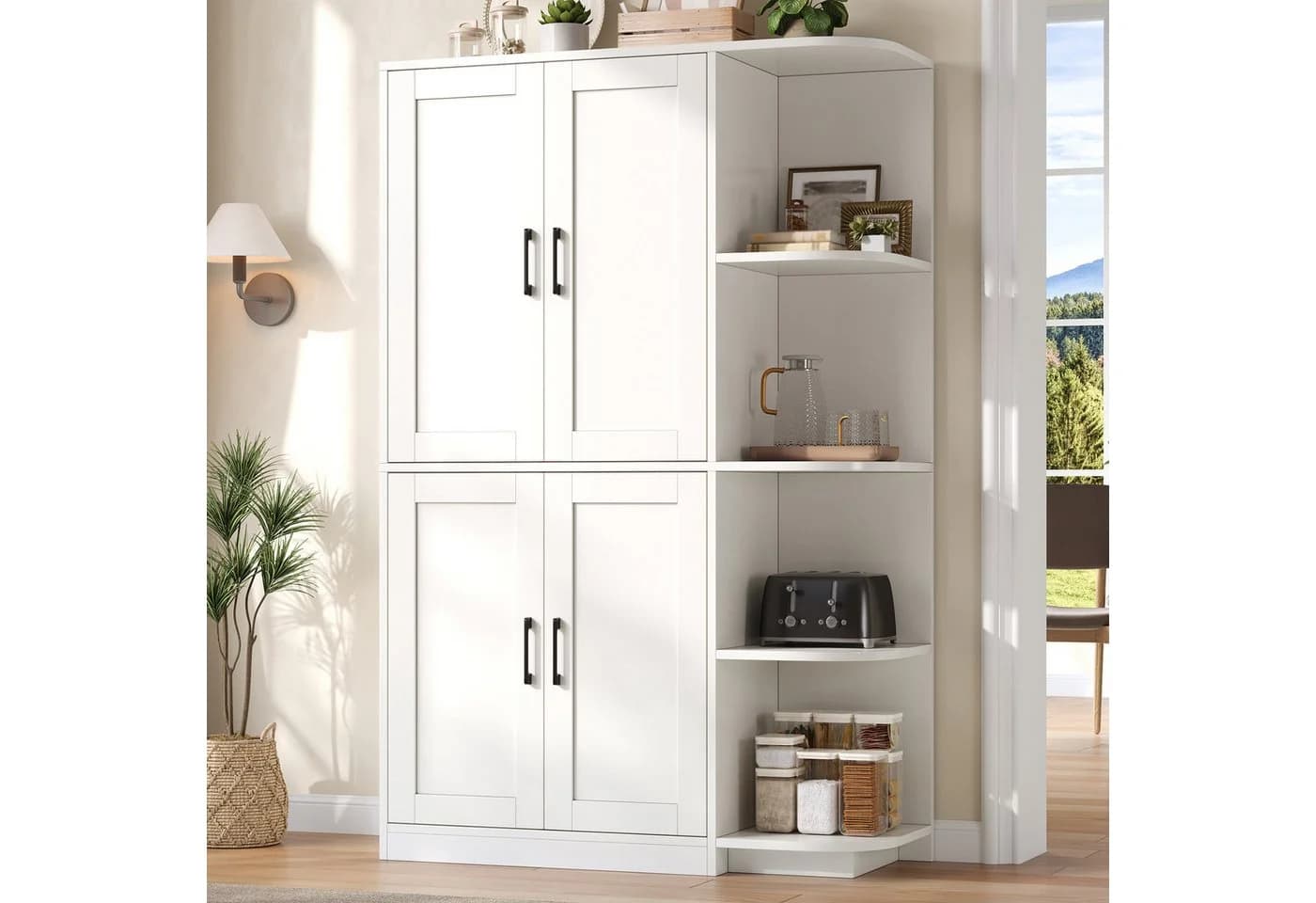 Flieks Hochschrank Eckschrank Weiß 4 Türen - Bild 2