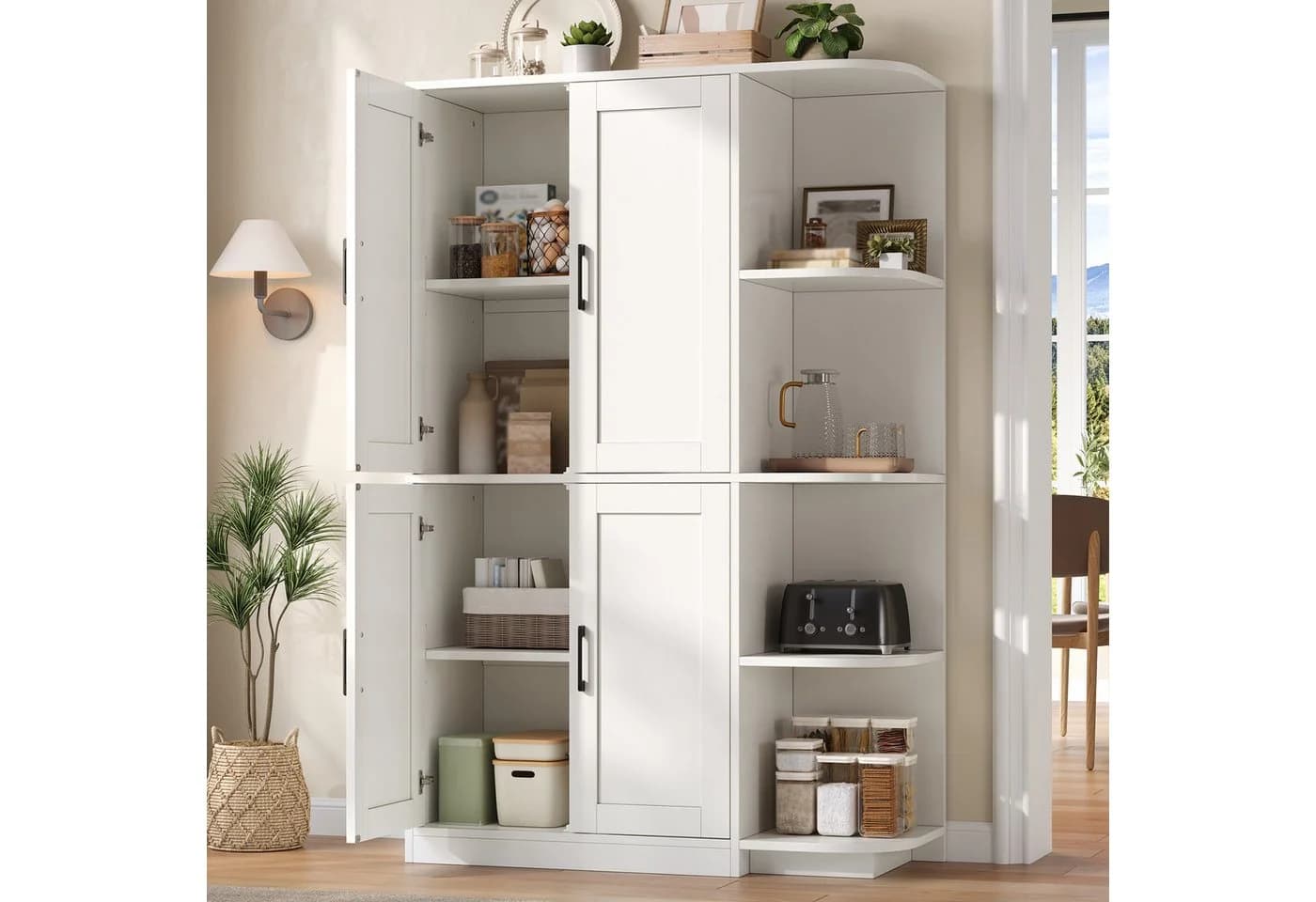 Flieks Hochschrank Eckschrank Weiß 4 Türen - Bild 3