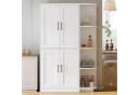 Flieks Hochschrank Eckschrank Weiß 4 Türen Bild 4