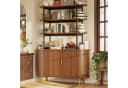 Flieks Sideboard Küchenbuffet mit Schiebetür und Regal Braun Bild 2