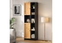 Flieks Hochschrank Eckschrank 6 Regale 2 Türen Natur & Schwarz Bild 5