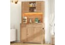Flieks Küchenbuffet Hochschrank mit LED-Beleuchtung und Steckdosen Bild 2