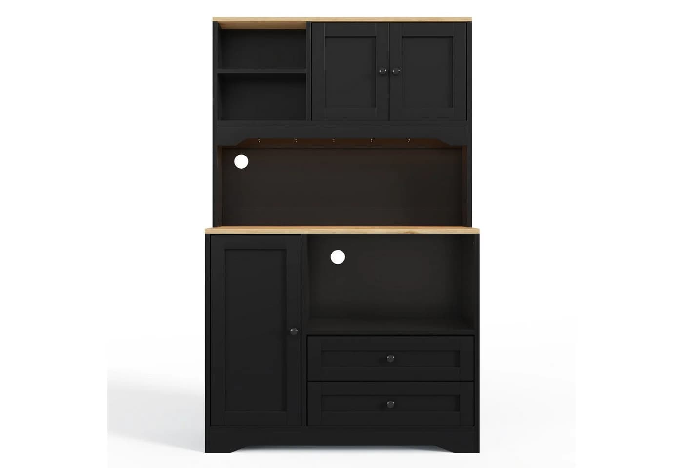 Flieks Küchenbuffet Hochschrank mit LED-Beleuchtung und Steckdosen - Bild 5