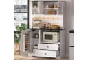 Flieks Küchenbuffet Hochschrank Schwarz/Weiß mit LED, Steckdosen & Haken Bild 4