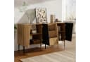 Flieks Sideboard 4 Türen 3 Schubladen Holzoptik Schwarz Bild 4